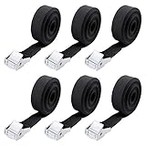 6 Stück Befestigungsriemen Spanngurte mit Klemmschloss 5M lang für Fahrradträger Befestigung Schnellspanner Zurrgurt Camping Outdoor (Schwarz-5m)