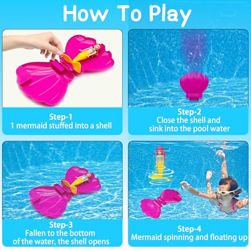Miniatura 6 de Dongtata Juguete De Buceo Sirena Para Piscina, Juguetes Piscina Niños, Juguete Submarino Que Se Hunde Y Flota, Juego De Buceo Infantil, Juguete De Natación Piscina, Accesorios Piscina Verano
