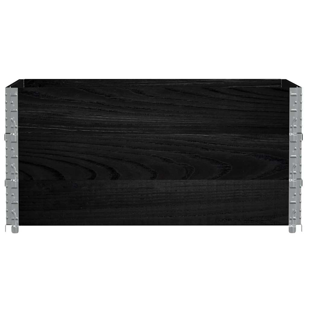 Paletten-Aufsatzrahmen 3 STK. Schwarz 120x80 Massivholz Kiefer