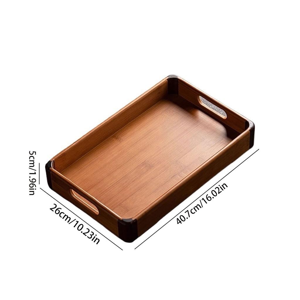 Bandejas Servir Comida Bandeja De Servicio Rectangular For El Hogar, For Té, Aperitivos Y Frutas For Sala Estar Mesa Cama