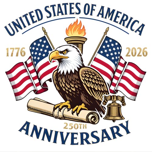 Image of 2-Piece God Bless America Patriotic Car Decal | Car window decal for cars and trucks; 1776-2026 commemorative design
