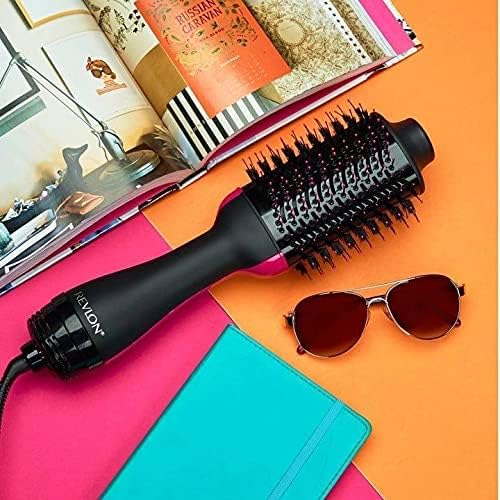 All In One Step Hair Dryer and Volumizer, Hot Air Brush, 3 in1 Styling Brush Styler, Negative Ion Hair Straightener Curler Brush for All Hairstyle (Black)
