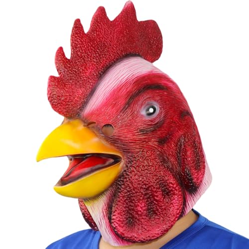 Máscara de cabeza de pollo, máscara de gallo para Halloween, fiesta, carnaval