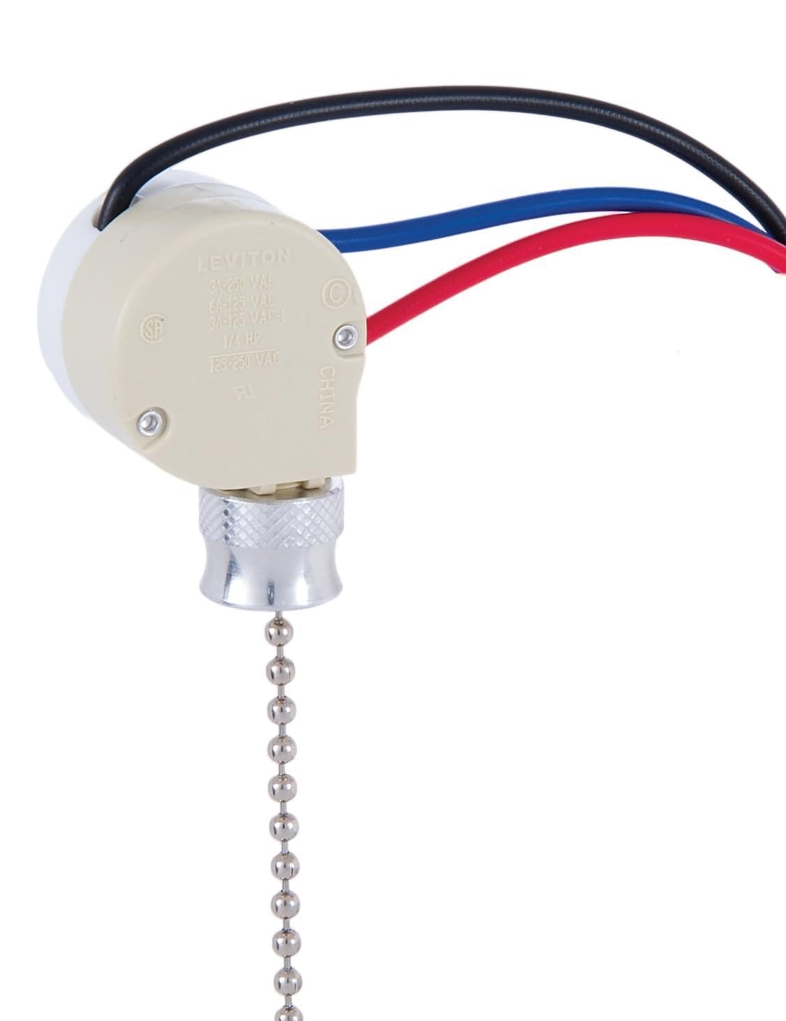 B&P Lamp® 3-Way Nickel Ceiling Fan Switch