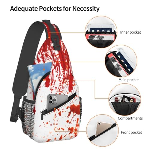 Blood Splatter Horror Waterproof Multifunctional Fashionable Casual Crossbody Chest Bag4