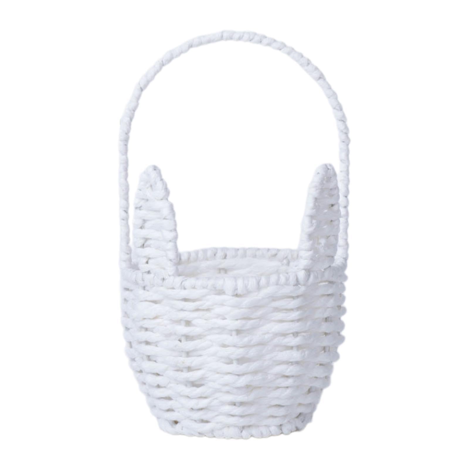 THE STYLE SUTRA Easter Bunny Basket Easter Decor Flower Girl Basket for Kitchen Home Camping White-image-36