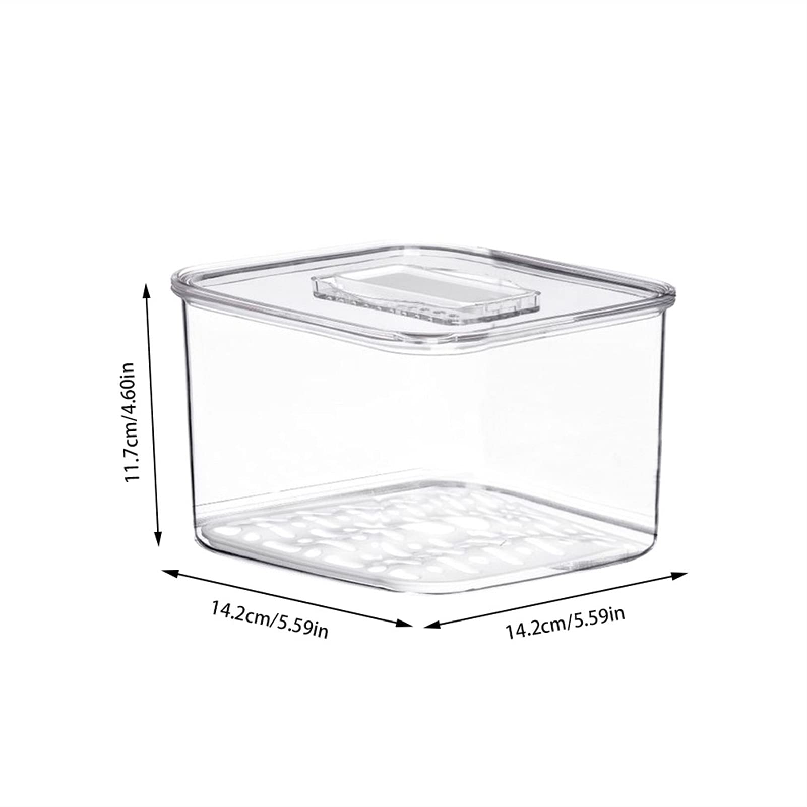 Dispensador de comida de cocina Cocina refrigeradora Fruta Vegetal Drenaje Caja de almacenamiento Transparente Doble Deck Plástico Sellado Caja de almacenamiento Bin Freezer Organizer Cocina casera