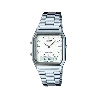 كاسيو AQ-230A-7DM للرجال (رقمي - أنالوج بعقارب, ساعة عملية كاجوال)، بسوار فضة