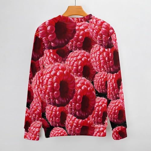 Raspberry Men's Crew Neck Sweater Knit Pullover Women Casual Long Sleeve Crewneck Loose Fit Top3