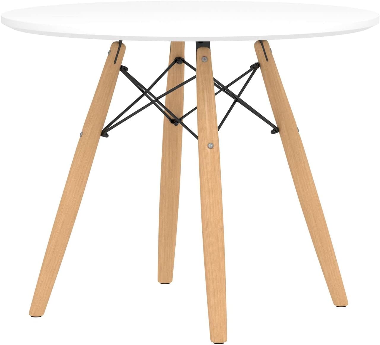 23" Mid-Century Wood Kids Playroom Table in White