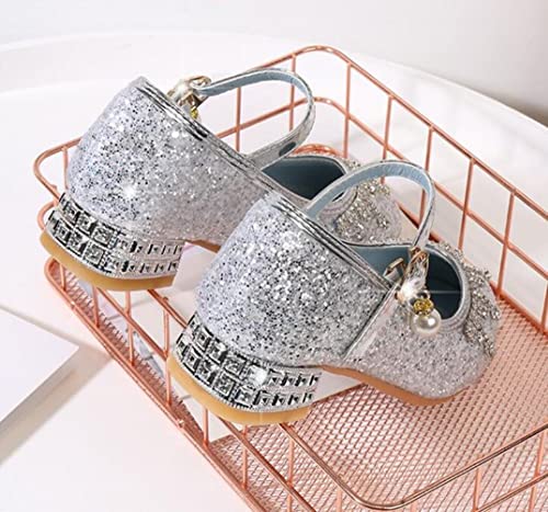 Girl's Adorable Sparkle Low Heel Mary Jane Princess Party Dress Shoes3