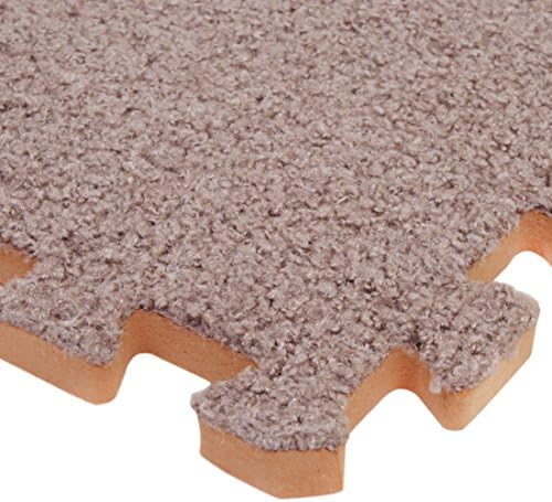 9 Grey Carpet Interlocking Foam Mats with Edges - Perfect for Floor Protection, Garage, Exercise, Yoga, Playroom. Eva foam (9 tiles)