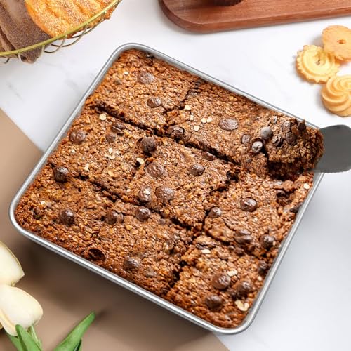 LIANYU 2 PCS 9 x 9 Inch Square Cake Pan, Stainless Steel Baking Brownie Pan by LIANYU - Image 7