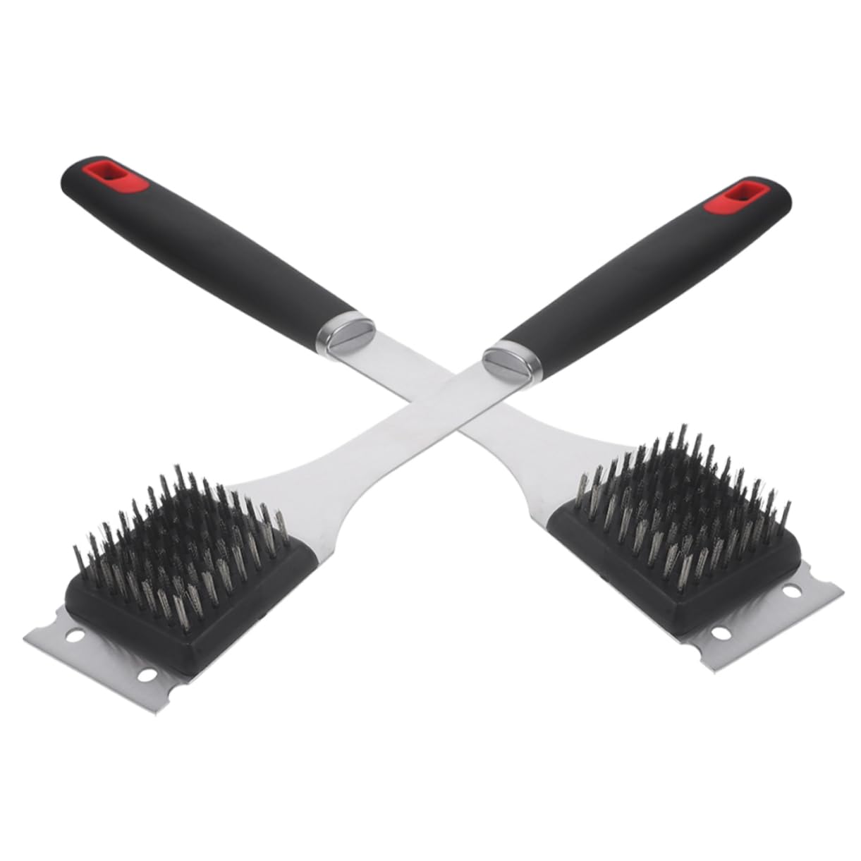 NULYLU 2pcs BBQ Grill Cleaning Brush Bristle- BBQ Tool Stainless Steel Grill Brush