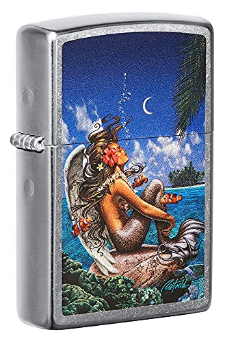 Encendedor Zippo Rick Rietveld Mermaid Art Street Chrome miniatura 1