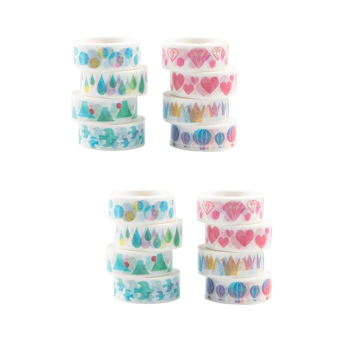 16piezas Cinta Adhesiva Washi Decorativa De Papel Autoadhesivo para Manualidades Scrapbooking y Diarios para Decorar Cuadernos y