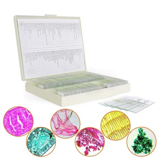 100 Muestras Microscopio Preparadas para Niños, Portaobjetos Microscopio con Plantas Animales Insectos Humana Cellular, Portaobjetos de Microscopio para Adultos Niños Estudiantes, Uso Escolar en Casa