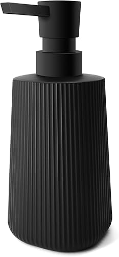 Dispensador de jabón de vidrio para baño, dispensador de jabón para platos de 8.5 onzas con bomba para cocina, dispensador de jabón de manos moderno