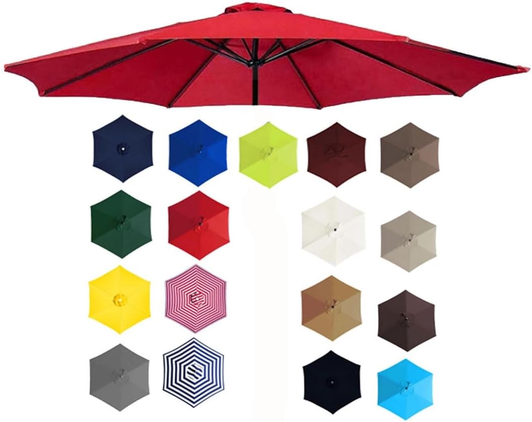 Patio Umbrella Replacement Canopy Square Cantilever Top Cover Outdoor,Replacement Garden Parasol Canopy Cover for 2.7m/9FT Beach Patio Umbrella 8 Ribs Burgundy Color Durable Canopy Top for O