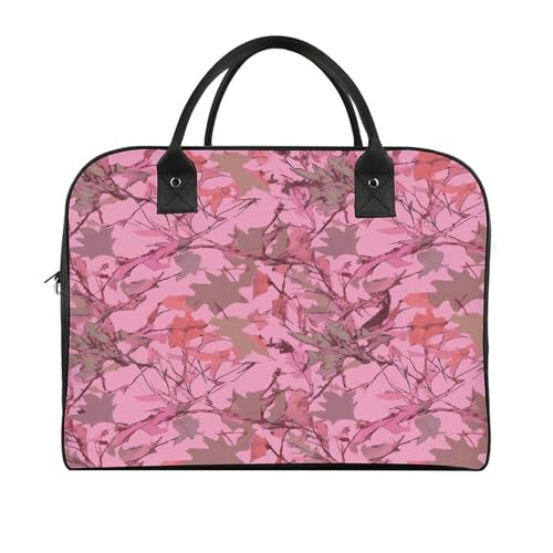 Bolso Tote Camuflado Rosa con Asa Ajustable y Zipper miniatura 3