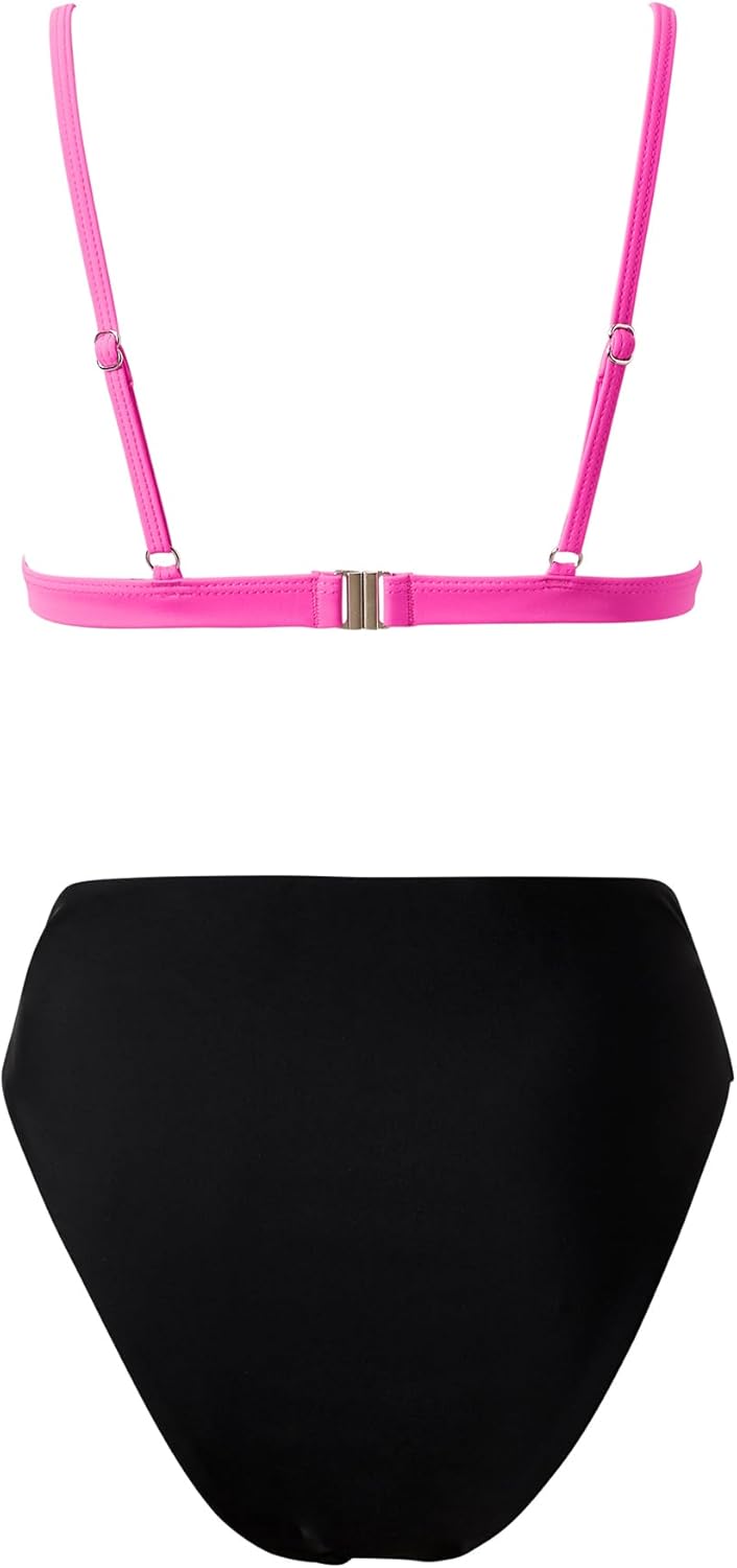 SUUKSESS Women Triangle High Cut Bikini Sets Sexy High Waisted 2 Piece Swimsuit - Image 2