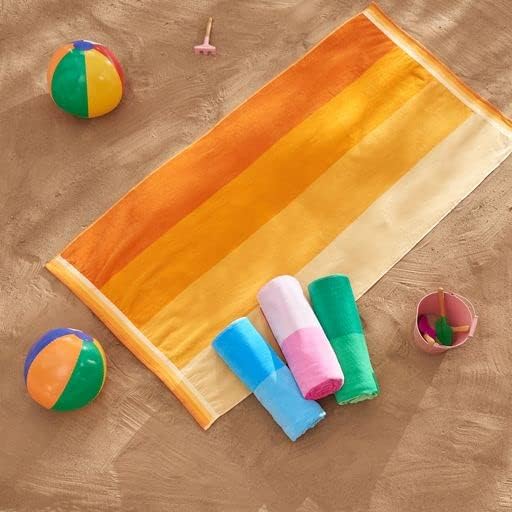 Miniatura 4 de Great Bay Home Toallas de playa grandes de 30 x 60 pulgadas, 100% algodón a rayas de cabaña para playa, baño, piscina, gimnasio, ligeras y de secado