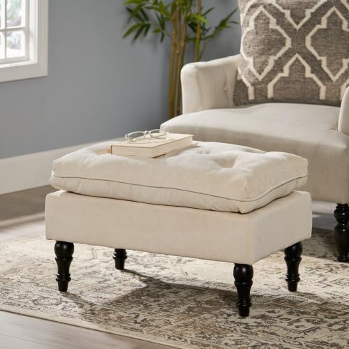 THINK 30 28-Inch Lofton Pillow Top Ottoman, Cream