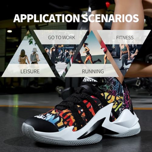 Mens Womens Basketball Shoes High Top Ultra-Light Fashion Anti Slip Streetball Master Breathable Outdoor Sneakers Cushioning Shoes for Fitness3