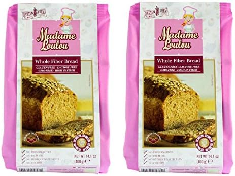 Madame Loulou Whole Fiber Gluten Free Bread MIx (celiac friendly) 14.1oz (Pack of 2) (Whole Fiber Bread Mix)