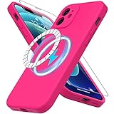 DEENAKIN Magnetic iPhone 12 Case with Screen Protector and Enhanced Camera Cover,[Compatible with Magsafe] Soft Flexible Gel Rubber Bumper Protective Phone Case for iPhone 12 6.1' Hot Pink