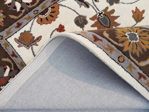 Image of Sifa Carpet Crafted with Care: Premium Hand-Tufted Wool Carpets Royanna Traditional Design Handmade Area Rugs, for Your Room Beige Color Size 5x7 feet (150x210cm)