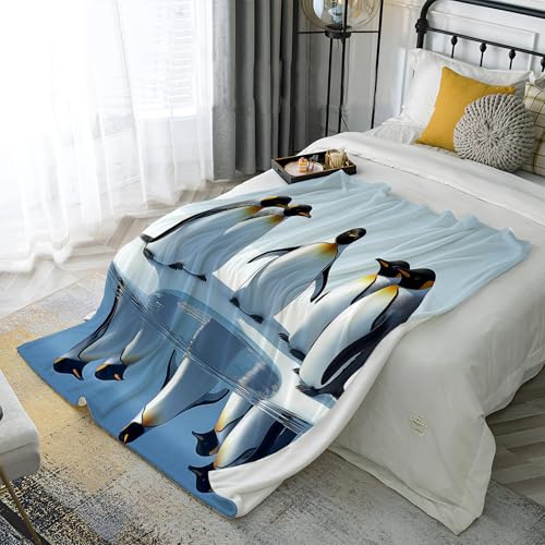 Couverture pingouin sauvage contre le froid plaid doux lit