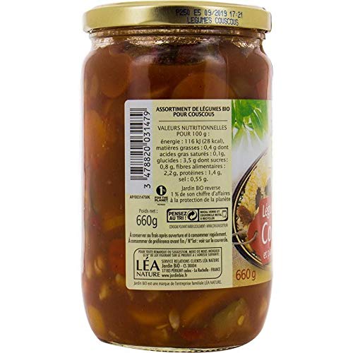 JARDIN BIO ÉTIC LÉGUMES POUR COUSCOUS ET PLATS ORIENTAUX BIO 660 G, JARDIN BIO ETIC, LOT DE 3