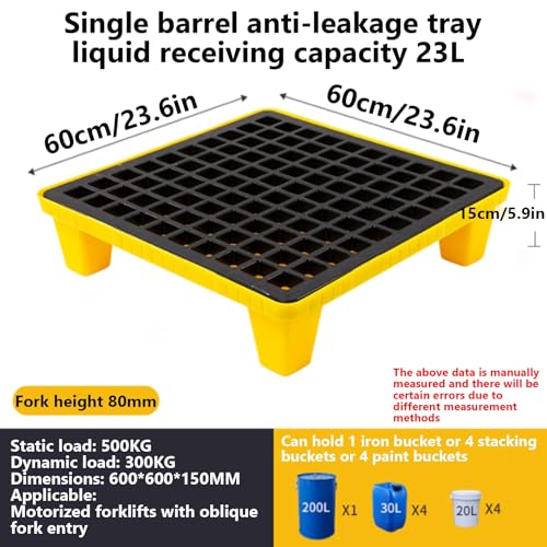 Bandeja modular apilable con salida de drenaje para barriles seguros 3