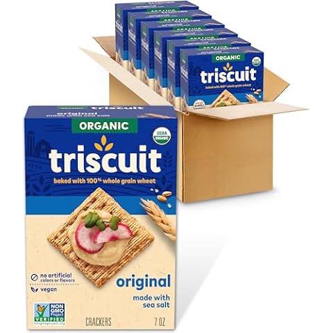 Triscuit Organic Original Whole Grain Wheat Crackers, Organic Crackers, Vegan Crackers, 6 - 7 oz Boxes Cover