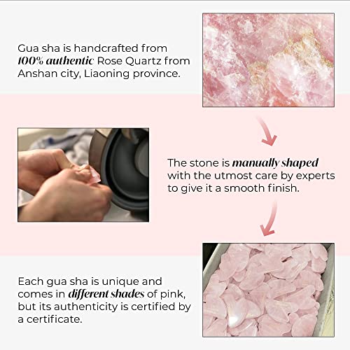 image for PLANTIFIQUE Rose Quartz Gua Sha Tool – Anti-Aging Face Massager & Ja