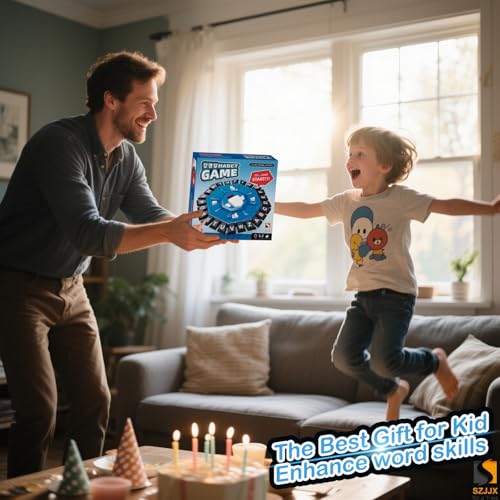 Word Game Family Board Games for Kids & Adults with 2 Modes,220 Topic Categories 24 Letters Pressing Game,Fun Fast-Paced Puzzle Games with English Pronunciation for Boys Girls Age 3+,2-8 Players,Blue - Image 6