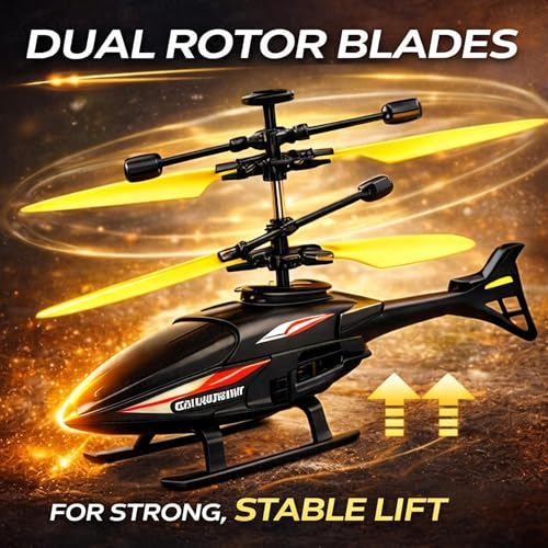Image of The Little Ones Helicopter Toy - Remote Control Helicopter Flying Toys For Kids With UP & STOP Function Rechargeable RC Chopper With Hand Sensor Auto Lift Indoor & Outdoor Plane Flying Toys[SkyGo 8.0]