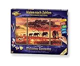 Panorama : Bringen Sie die berühmte Elefantenkarawane, durch das Gemälde, zu sich nach Hause. Tolle Farben runden das Motiv ab und sorgen für einen tollen Touch in jedem Zimmer