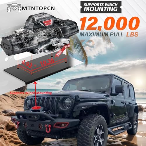 Image of Steel Front Bumper Compatible for Jeep Wrangler 2007-2028 & Gladiator 2020-2028 | Heavy-Duty Winch-Ready with Stinger Bar | Versatile Off-Road OEM Fog Light Brackets & LED