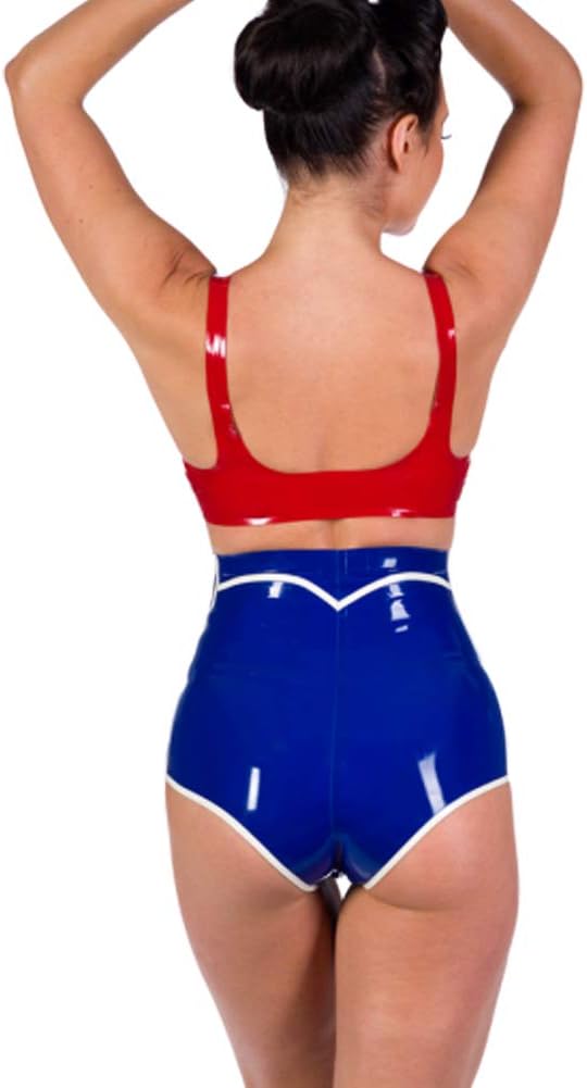 Women's Latex Rubber Top Pull On Bras Bralette Balconette Corset Clubwear
