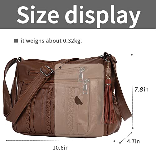 Elda Purses For Women Pocketbooks Soft Pu Leather Ladies Crossbody Purse Multi Pocket Shoulder Bag #TOP2