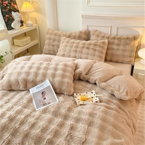 ふわもこ 寝具カバーセット 掛け布団カバー シーツ 枕カバー 冬 暖かい キング 布団カバー 毛布カバー お洒落 可愛い マイクロファイバー フランネル ふわふわ 掛けふとんカバー,キング4点セット・布団カバー220×240cm