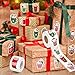 Haooryx Christmas Latte Sticker Rolls - 1000Pcs Colorful Cartoon Latte Cup Stickers, Green Red Cream Candy Cane Element Water-resistant Vinyl Decors for Festive Card Christmas Party Favor Water Bottle