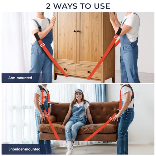 Ytonet Moving Straps, 2-Person Lifting and Moving System, Furniture Lifting Straps with Padded Back Support for Appliance, Mattress, Heavy Objects up to 800 lbs, 130 in Long Easy to Move, Lift, Carry - Thumbnail 5