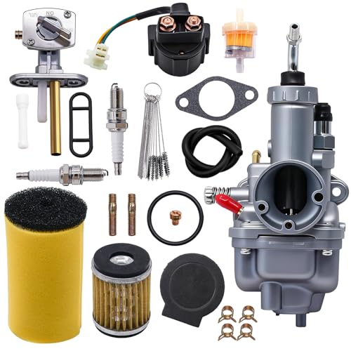 Image of Carburetor for Yamaha Moto 4 YFM225 YFM 225 ATV Carb 1986 1987 1988 Timberwolf 250 YFB250 Carb with Fuel Petcock Switch Air Filter Starter Solenoid Relay