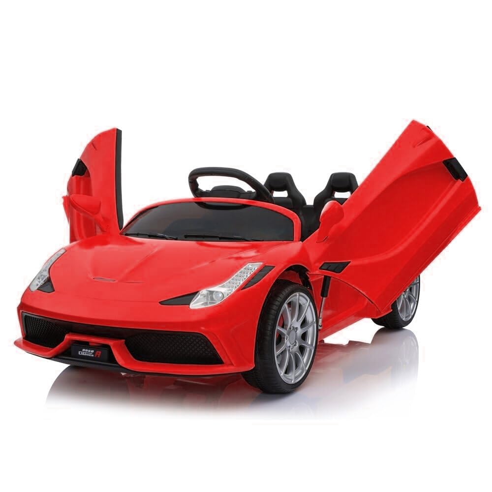 Kawaii Kids Battery Operated Super Car for Kids with Hydraulic Doors, Music & Light for Kids 2 to 6 Years (Red)