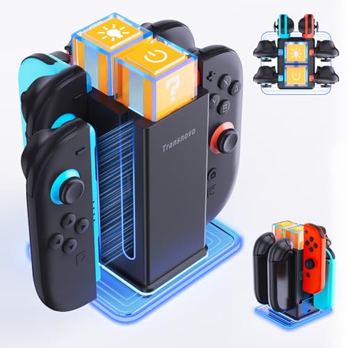 Nintendo Switch 2/ Switch/OLED�p6�C��1�[�d�h�b�N�A���C&�X���C�h�C���f���A���[�d�V�X�e���t���X�C�b�`�R���g���[���[�[�d��A9��RGB�Ɩ����[�h&4�̖��邳���x���AJoycon 2/1�A�N�Z�T���[