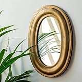 specchio cornice ottone anni 50 Specchio ovale con cornice in ottone anticato