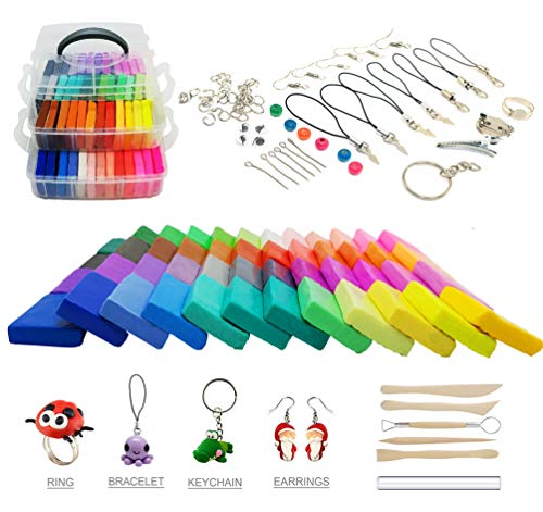 Polymer Clay Kit, 50 Soft & Stretchable Modeling Clay Blocks with Sculpting Clay Tools and Accessories â€“ Oven Bake Clay â€“ Perfect Non-Stick Molding Clay for Kids and Adults